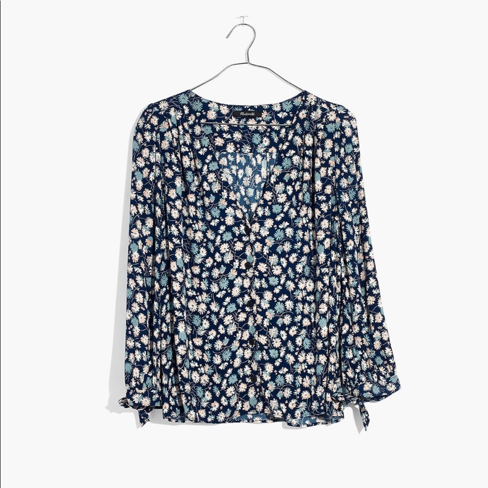 Madewell Tie Sleeve Button Down Top